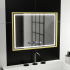 Oglinda LED Rectangulara, 80x60cm, Verite Royale Gold MotionGlow Marcello, Sistem Dezaburire, Ceas & Termometru, Dimabila [4]