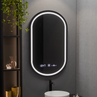 Oglinda LED Ovala, 50x80cm, Alessia MotionGlow Marcello, Sistem Dezaburire, Ceas & Termometru, Dimabila Oglinda LED Ovala, 50x80cm, Alessia MotionGlow Marcello, Sistem Dezaburire, Ceas & Termometru, Dimabila
