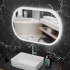 Oglinda LED Ovala, 80x50cm, Altera Senzor MotionGlow Marcello, Sistem Dezaburire, Ceas & Termometru, Dimabila [3]