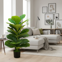 Planta Artificiala Copac Tip Smochin, 70 cm, Verde, cu Ghiveci