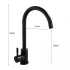 Baterie Bucatarie Monocomanda Pipa Pivotanta Cartus Ceramic Inox Negru Satin Racorduri Kit Fixare Incluse CF001BK [4]