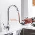 Baterie Bucatarie cu Dus Extractibil, Pipa cu Touch pentru Pornire/Oprire, Inox SUS304, Crom, CF/TOUCH/1 [3]