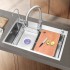 Set Chiuveta Bucatarie Inox, Cuva Universala cu Dop Scurgere, Spalator Pahare, Negru Grafit, 75x45X21cm [2]