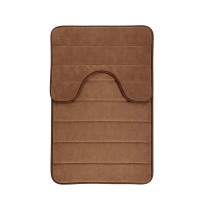 Covorase de Baie, 80x50 cm / 50x40 cm, Maro, Antiderapant, Absorbant, Set 2 bucati