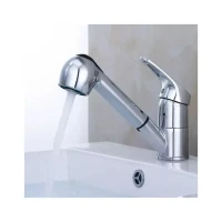 Baterie Tip Frizerie cu Dus Extractabil, Aliaj, Crom, FR001 Baterie Tip Frizerie cu Dus Extractabil, Aliaj, Crom, FR001