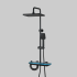Coloana de dus MARX II, Metal, Para Patrata, Efect Ploaie, 3 Functii, Montare Pe Perete, Negru, Accesorii Incluse [3]