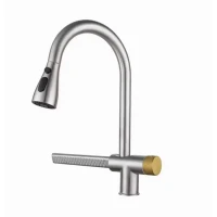 Baterie Bucatarie cu Dus Extractibil Inox Argintiu Cu Functie Cascada YB1500S Baterie Bucatarie cu Dus Extractibil Inox Argintiu Cu Functie Cascada YB1500S