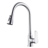 Baterie Bucatarie cu Dus Extractibil Inox Argintiu ZY1014 Baterie Bucatarie cu Dus Extractibil Inox Argintiu ZY1014