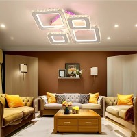 Lustra LED cu telecomanda si cristal TERRANO RGB 162W, 4 Patrate, lumina Rece/Calda/Neutra, Dimabila, Alb Crom Lucios Lustra LED cu telecomanda si cristal TERRANO RGB 162W, 4 Patrate, lumina Rece/Calda/Neutra, Dimabila, Alb Crom Lucios
