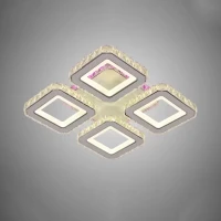 Lustra LED cu telecomanda si cristal BLAKELY RGB 74W, 4 Patrate, lumina Rece/Calda/Neutra, Dimabila, Alb Lustra LED cu telecomanda si cristal BLAKELY RGB 74W, 4 Patrate, lumina Rece/Calda/Neutra, Dimabila, Alb