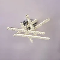 Lustra LED cu telecomanda si cristal GRACIANA 168W, Liniara, lumina Rece/Calda/Neutra, Dimabila, Crom Lucios