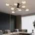 Lustra LED cu telecomanda si cristal MISEL 154W, 9 Elemente, lumina Rece/Calda/Neutra, Dimabila, Negru Auriu [2]