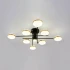 Lustra LED cu telecomanda si cristal MISEL 154W, 9 Elemente, lumina Rece/Calda/Neutra, Dimabila, Negru Auriu [3]