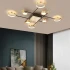 Lustra LED cu telecomanda si cristal MISEL 168W, 9 Elemente, lumina Rece/Calda/Neutra, Dimabila, Negru Auriu [2]