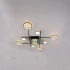 Lustra LED cu telecomanda si cristal MISEL 168W, 9 Elemente, lumina Rece/Calda/Neutra, Dimabila, Negru Auriu [3]