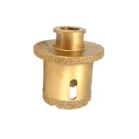 Carota Diamantata pentru ventil scurgeri in gresie portelanata, piatra, compozit, - diam. 45mm, 60mm 90° - Premium - DXDY.GOLDrill.45-90deg
