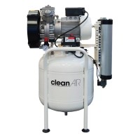 Compresor de aer medical cu piston fara ulei, silentios, cu uscator montat pe rezervor - 50 l, 1.9 kW, 480 L/min, 8 bari - ABAC-CleanAir-CLR-25/50T