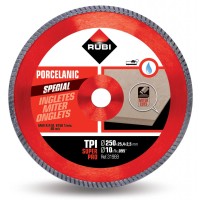 Disc diamantat pt. gresie portelanata, taieri oblice 250mm, TPI 250 SuperPro - RUBI-31969 Disc diamantat pt. gresie portelanata, taieri oblice 250mm, TPI 250 SuperPro - RUBI-31969