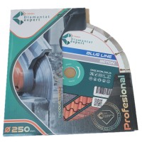 Disc DiamantatExpert pt. Beton, Materiale constructii 250x25,4 (mm) taiere uscata sau umeda, Blue Line Profesional - DXQZ.BCON.250.25