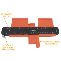 Sablon Profesional cu mecanism interior din aluminiu, pentru copiere forme, lung. 250mm - CNO-COPYCAT