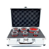 Set carote diamantate pt. gresie portelanata & piatra - diam. 20, 28, 35, 43, 50, 68mm Profesional Standard - DXDY.REDrill.BigSet Set carote diamantate pt. gresie portelanata & piatra - diam. 20, 28, 35, 43, 50, 68mm Profesional Standard - DXDY.REDrill.BigSet