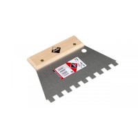 Spatula dintata cu maner din lemn 18cm, 10x10mm - RUBI-71926 Spatula dintata cu maner din lemn 18cm, 10x10mm - RUBI-71926