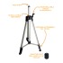 Trepied reglabil extensibil din alumiuniu, pentru nivele laser - 53 - 145 cm prindere 5/8