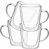 Set 4 cani cu pereti dubli, Quasar & Co.®, 250 ml, model drept, termorezistenta, transparent [7]