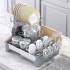 Scurgator de vase, Quasar & Co.®, extensibil, etajat, cu suport pentru cutite/tacamuri/pahare, metal/plastic, 32,5-50 x 35 cm, gri [3]