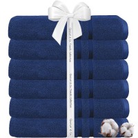 Set 6 prosoape baie Quasar & Co.®, 100% bumbac, 450 g/mp, 70 x 140 cm, albastru royal