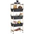 Raft modular universal, Quasar & Co.®, etajera cu 2 polite si 3 compartimente, lemn, 50 x 28 x 120 cm, natur [2]