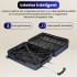Troler mediu extensibil Quasar & Co.®, 66x41x26-31cm, bagaj de cala, troller avion cu fermoar antifurt, cifru, maner telescopic, geamantan cu 4 roti duble silentioase 360°, valiza ABS 2.8 mm, 2 compartimente cu buzunar, LINE, Bleumarin [5]