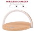 Lampa cu incarcare wireless si suport telefon, Quasar & Co.®, 3 functii, QI 10W, veioza cu 3 intensitati lumina, ABS, natur [5]