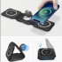 Incarcator wireless magnetic 3 in 1, Quasar & Co.®, universal, pliabil, incarcare rapida 15W, Qi fast wifi charger, 25 x 7,5 x 0,75 cm, negru [5]