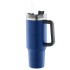 Cana termos cu maner si pai, Quasar & Co.®, cu capac To Go, pentru bauturi calde/reci, otel inoxidabil, 1.2 L, bleumarin [6]
