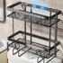 Raft depozitare peste bazinul de toaleta, Quasar & Co.®, 2 etajere, prindere prin lipire, metal, 37 x 15 x 34 cm, negru [4]