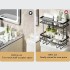 Raft depozitare peste bazinul de toaleta, Quasar & Co.®, 2 etajere, prindere prin lipire, metal, 37 x 15 x 34 cm, negru [3]