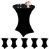 Set 6 huse masa evenimente, Quasar & Co.®, huse elastice, fete de masa elastice pentru masa cocktail, d 75-85 cm, h 110-120 cm, negru [8]