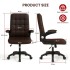 Scaun de birou, Quasar & Co.®, ergonomic, manere rabatabile, sezut si spatar buretat, inaltime reglabila, scaune 5 roti pivotante, rotativ, sistem rotire 360°, piele ecologica, GAMA, bej [3]