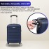 Troler cabina avion Quasar & Co.®, 40x30x20cm, bagaj de mana, troller cu fermoar sigur, cifru, maner telescopic lung, geamantan cu 4 roti duble, detasabile, 360°, valiza ABS 2.8 mm, rezistent, 2 compartimente cu buzunar, 10kg, LINE, bleumarin [4]