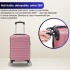 Troler cabina avion Quasar & Co.®, 40x30x20cm, bagaj de mana, troller cu fermoar sigur, cifru, maner telescopic lung, geamantan cu 4 roti duble, detasabile, 360°, valiza ABS 2.8 mm, rezistent, 2 compartimente cu buzunar, 10kg, LINE, roz pudrat [4]