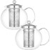 Set 2 ceainice cu infuzor, Quasar & Co.®, recipiente pentru ceai/cafea, 650 ml, transparent [2]