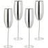 Set 4 pahare sampanie, Quasar & Co.®, otel inoxidabil, h 25 cm, 260 ml, argintiu [7]