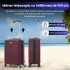 Troler cabina avion Quasar & Co.®, 55x36x20cm, bagaj de mana, troller cu fermoar antifurt, cifru, maner telescopic lung, geamantan cu 4 roti duble silentioase 360°, valiza ABS 2.8 mm, rezistent, 2 compartimente cu buzunar, 10kg, LINE, visiniu [8]