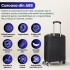 Set 2 trolere cabina, Quasar & Co.®, 40x30x20 cm cu roti detasabile si 55x36x20 cm, bagaj de mana, troller cu fermoar antifurt, cifru, maner telescopic lung, geamantan 4 roti duble 360°, valiza ABS 2.8 mm rezistent, 10kg, LINE, Negru [7]