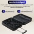 Set 2 trolere cabina, Quasar & Co.®, 40x30x20 cm cu roti detasabile si 55x36x20 cm, bagaj de mana, troller cu fermoar antifurt, cifru, maner telescopic lung, geamantan 4 roti duble 360°, valiza ABS 2.8 mm rezistent, 10kg, LINE, Negru [8]