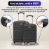 Set 2 trolere cabina, Quasar & Co.®, 40x30x20 cm cu roti detasabile si 55x36x20 cm, bagaj de mana, troller cu fermoar antifurt, cifru, maner telescopic lung, geamantan 4 roti duble 360°, valiza ABS 2.8 mm rezistent, 10kg, LINE, Negru [9]