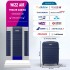 Set 2 trolere cabina, Quasar & Co.®, 40x30x20 cm cu roti detasabile si 55x36x20 cm, bagaj de mana, troller cu fermoar antifurt, cifru, maner telescopic lung, geamantan 4 roti duble 360°, valiza ABS 2.8 mm rezistent, 10kg, LINE, Bleumarin [10]