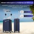 Set 2 trolere cabina, Quasar & Co.®, 40x30x20 cm cu roti detasabile si 55x36x20 cm, bagaj de mana, troller cu fermoar antifurt, cifru, maner telescopic lung, geamantan 4 roti duble 360°, valiza ABS 2.8 mm rezistent, 10kg, LINE, Bleumarin [7]