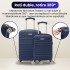 Set 2 trolere cabina, Quasar & Co.®, 40x30x20 cm cu roti detasabile si 55x36x20 cm, bagaj de mana, troller cu fermoar antifurt, cifru, maner telescopic lung, geamantan 4 roti duble 360°, valiza ABS 2.8 mm rezistent, 10kg, LINE, Bleumarin [4]